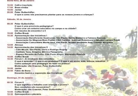 III Encontro de Pedagogia e Agricultura ocorrerá em São Paulo