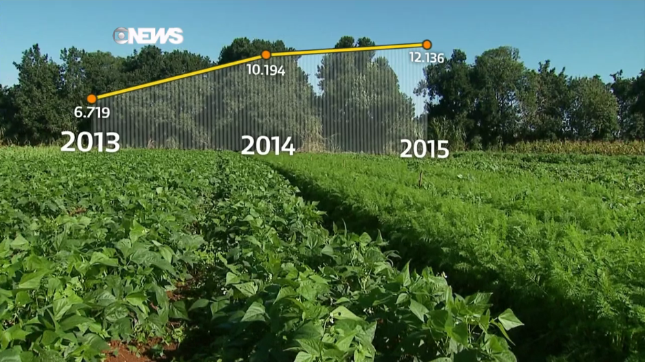 Grafico de produtores organicos 2013 2014 2015