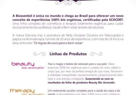 Cosméticos Orgânicos da Biossentiel no Brasil